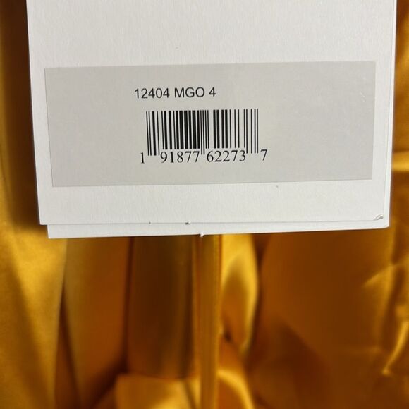 Mac Duggal 12404 Faux Wrap Long Sleeve A Line Gown 4 NWT - Picture 5 of 5